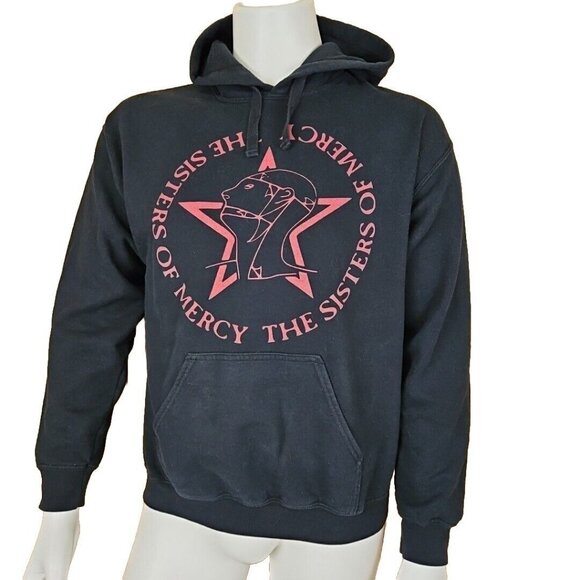 Vintage The Sisters of Mercy Hoodie Black Mens Sz M Merciful Release Goth Shirt - Picture 1 of 10